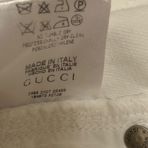 Gucci White Low Rise Jeans - Picture 2 of 8